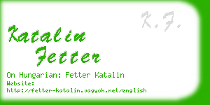 katalin fetter business card